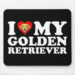 Jag älskar (Hjärta) min Golden Retriever Musmatta