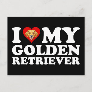 Jag älskar (Hjärta) min Golden Retriever Vykort