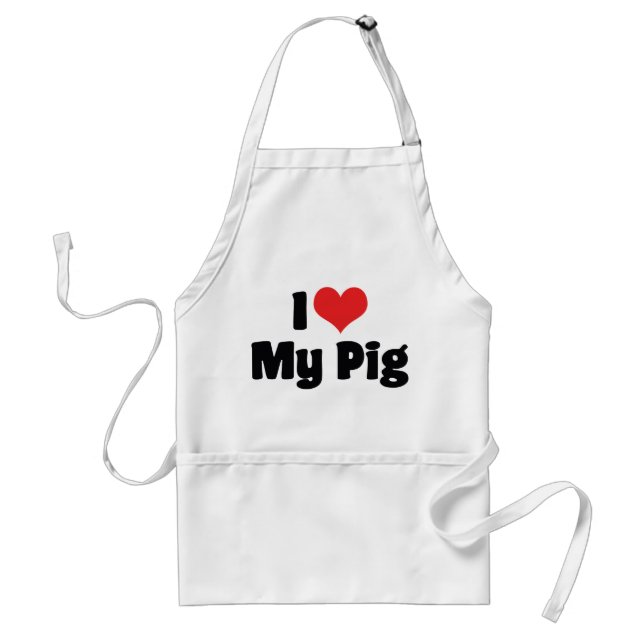 Jag älskar hjärta min gris förkläde (Framsidan)