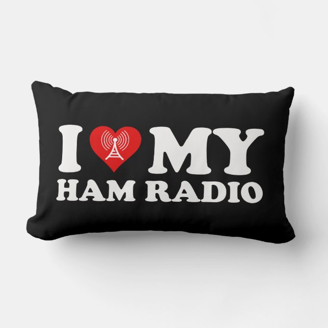 Jag älskar (Hjärta) Min Hamradio Lumbarkudde (Framsida)