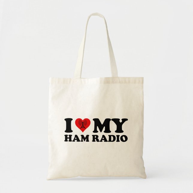 Jag älskar (Hjärta) Min Hamradio Tygkasse (Framsidan)