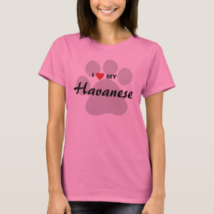 Jag älskar (hjärta) min Havanese hund T-shirt