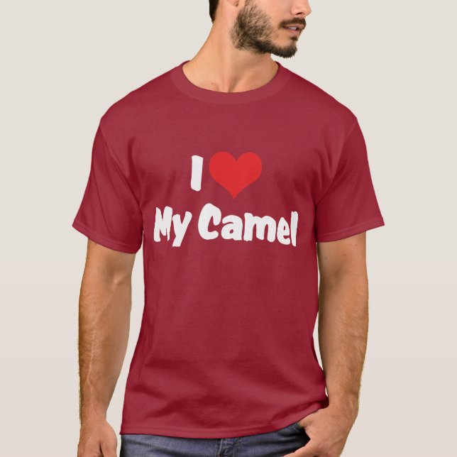 Jag älskar hjärta min kamel t shirt (Framsida)