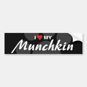Jag älskar (hjärta) min Munchkin Bildekal