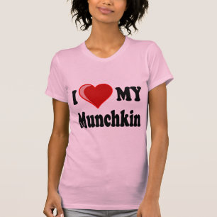 Jag älskar (hjärta) min Munchkin katt T Shirt
