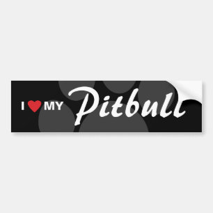 Jag älskar (hjärta) min Pitbull avel Bildekal