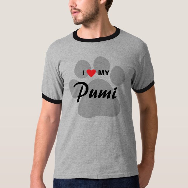 Jag älskar (hjärta) min Pumi T-shirt (Framsida)