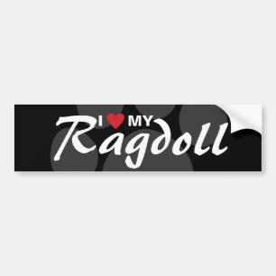 Jag älskar (hjärta) min Ragdoll Bildekal