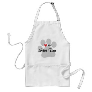 Jag älskar (hjärta) min Shih Tzu Pawprint Förkläde