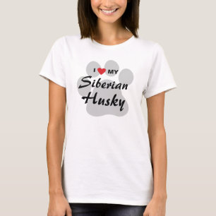 Jag älskar (hjärta) min siberian husky t shirt