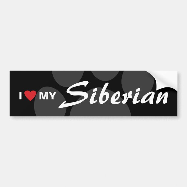 Jag älskar (Hjärta) min sibiriska Bildekal (Framsidan)
