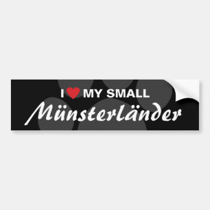Jag älskar (hjärta) min små Münsterländer Bildekal