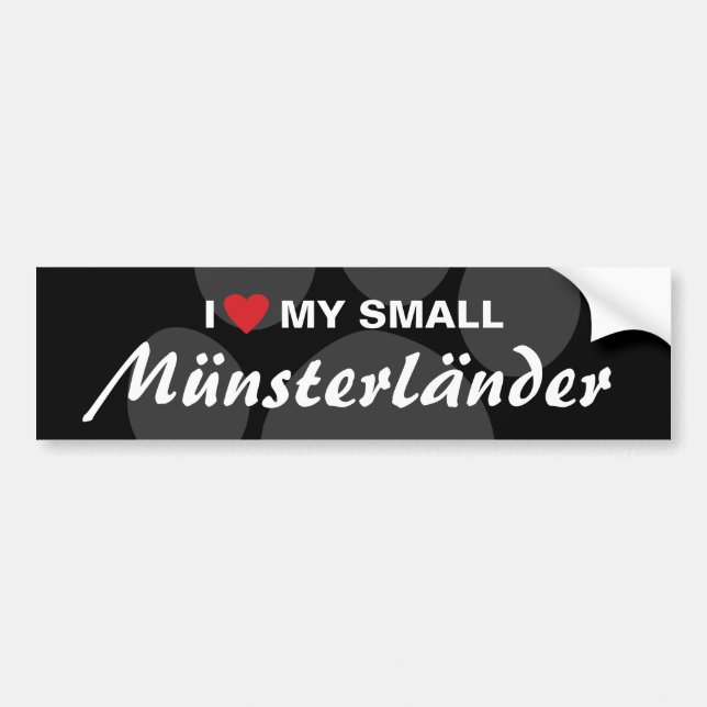 Jag älskar (hjärta) min små Münsterländer Bildekal (Framsidan)