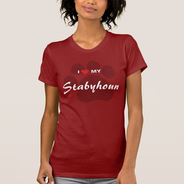 Jag älskar (hjärta) min Stabyhoun T-shirt (Framsida)
