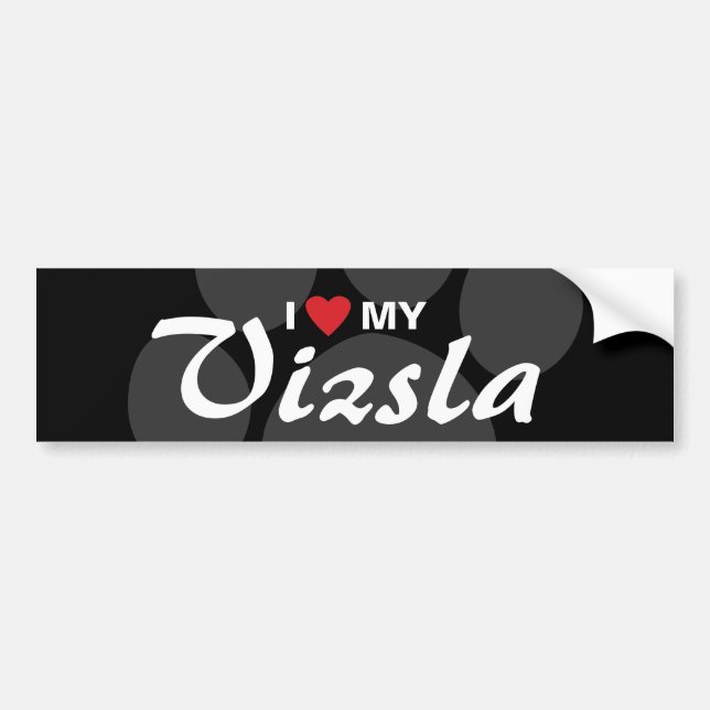 Jag älskar (hjärta) min Vizsla Bildekal (Framsidan)