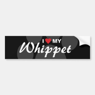 Jag älskar (hjärta) min Whippet Bildekal