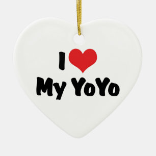 Jag älskar hjärta min YoYo Julgransprydnad Keramik