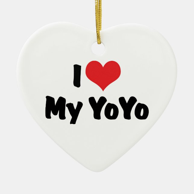 Jag älskar hjärta min YoYo Julgransprydnad Keramik (Framsidan)