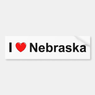 Jag älskar (hjärta) Nebraska Bildekal