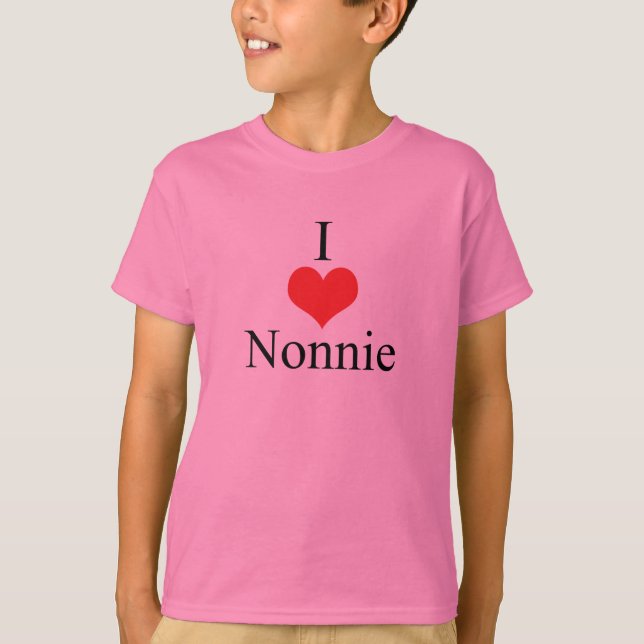 Jag älskar (hjärta) Nonnie T Shirt (Framsida)