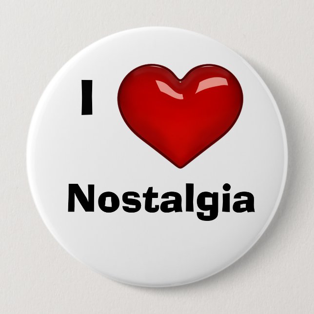 JAG ÄLSKAR (HJÄRTA) NOSTALGI redigerbar Knapp (Framsida)