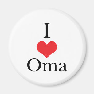 Jag älskar (hjärta) Oma Magnet