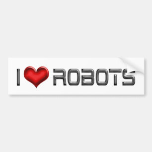 Jag älskar hjärta-robotar - robotteknik älskare bildekal