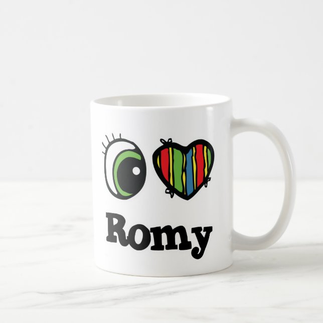Jag älskar (Hjärta) Romy Kaffemugg (Höger)