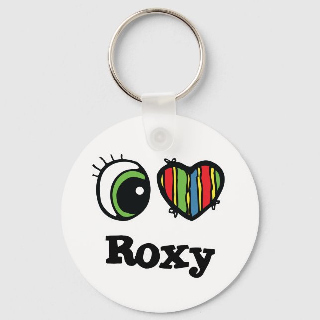 Jag älskar (Hjärta) Roxy Nyckelring (Framsida)