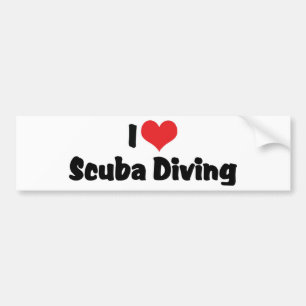 Jag älskar hjärta Scuba Dykning - Ocean Djuphavsäl Bildekal