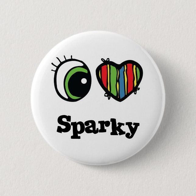 Jag älskar (Hjärta) Sparky Knapp (Framsida)