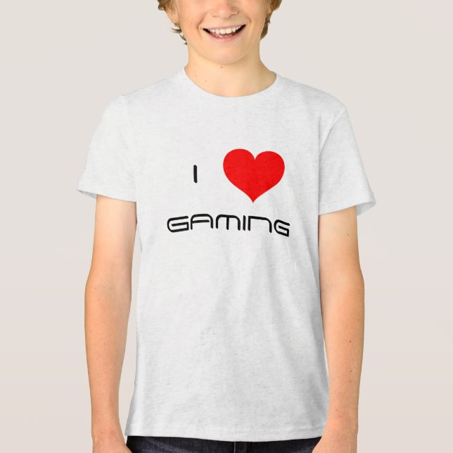 Jag älskar (Hjärta) Spelande Barn Spelare T Shirt (Framsida)