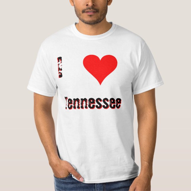 Jag älskar (hjärta) Tennessee T-shirt (Framsida)