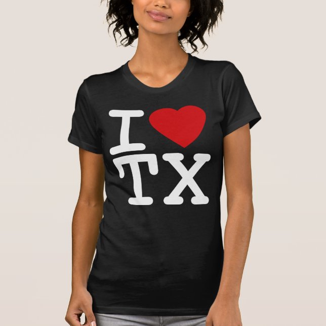 Jag älskar hjärta Texas T-shirt (Framsida)
