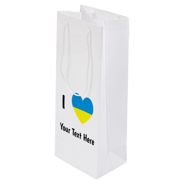 Jag älskar (Hjärta Ukrainsk flagg) Personlig text (Framsidan Vinklad)