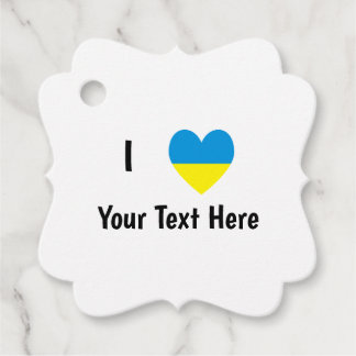 Jag älskar (Hjärta Ukrainsk flagg) Personlig text Gåvor Etiketter