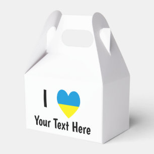 Jag älskar (Hjärta Ukrainsk flagg) Personlig text Presentaskar