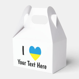 Jag älskar (Hjärta Ukrainsk flagg) Personlig text Presentaskar