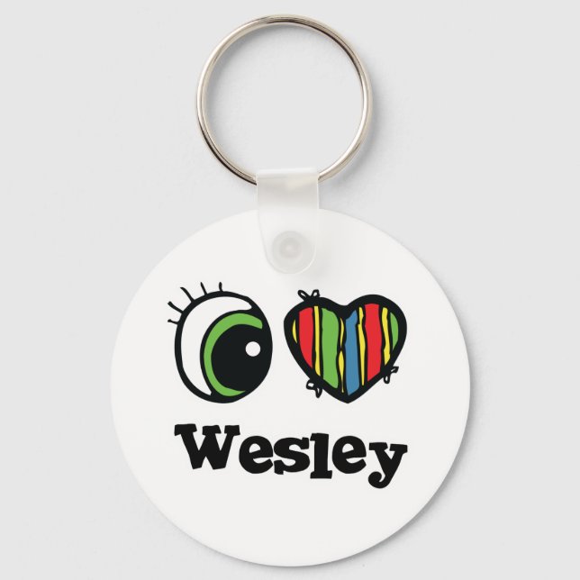 Jag älskar (Hjärta) Wesley Nyckelring (Framsida)