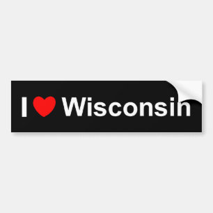 Jag älskar (hjärta) Wisconsin Bildekal