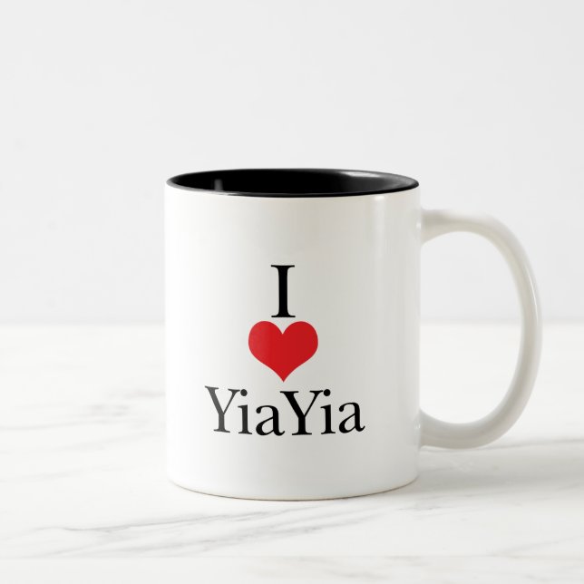 Jag älskar (hjärta) YiaYia Två-Tonad Mugg (Höger)