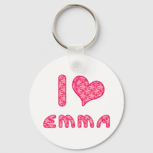 jag älskar/hjärtaemma keychain för Emma älskar Nyckelring