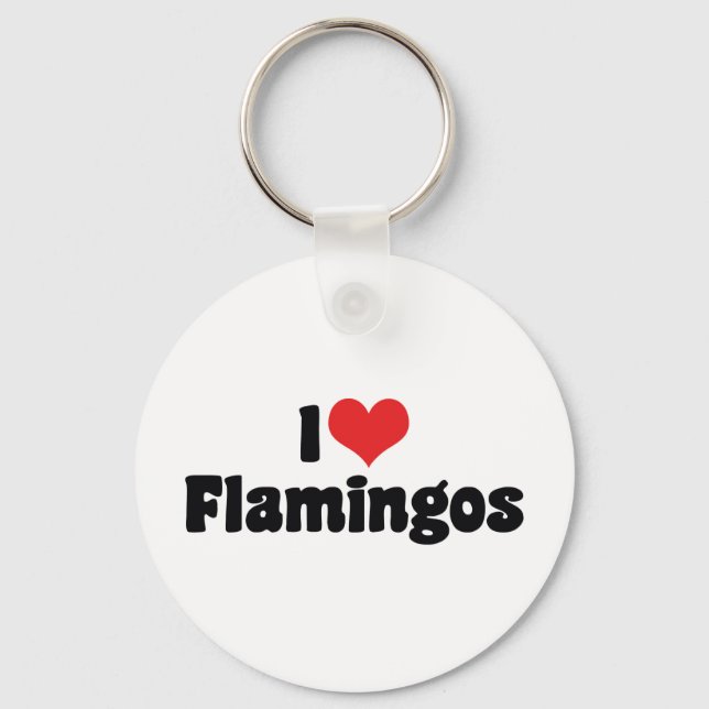 Jag älskar hjärtaflamingos - Rosa flamingo-älskare Nyckelring (Framsida)