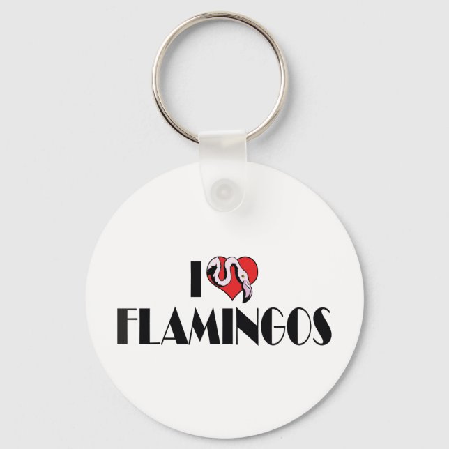 Jag älskar hjärtaflamingos - Rosa flamingo-älskare Nyckelring (Framsida)