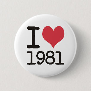 Jag älskar hjärtaprodukter 1981 & designer! knapp
