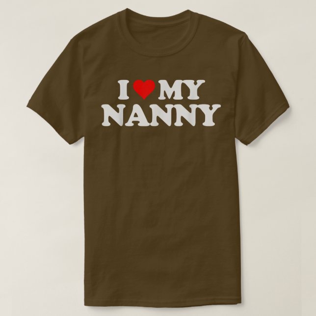 Jag älskar hjärtat min barnskötare  t shirt (Design framsida)