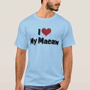 Jag älskar hjärtat min blå-gul ara - Fågelälskare T-shirt