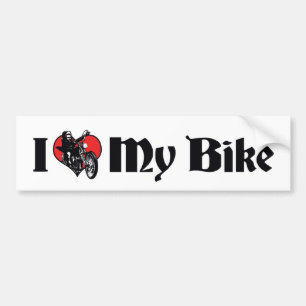 Jag älskar hjärtat min cykel - Cykel Motorcykel Äl Bildekal