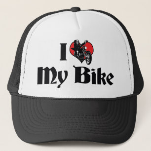 Jag älskar hjärtat min cykel - cykel motorcykel äl truckerkeps