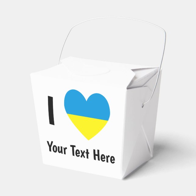 Jag älskar (Hjärtat Ukrainsk flagg) Personlig text Presentaskar (Framsidan Sidan)